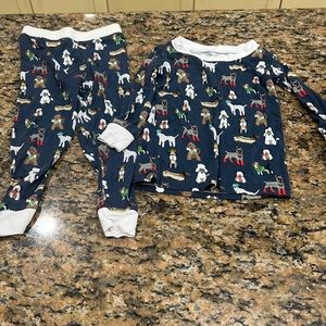 Little Sleepies Navy Dog Print Pajama Set